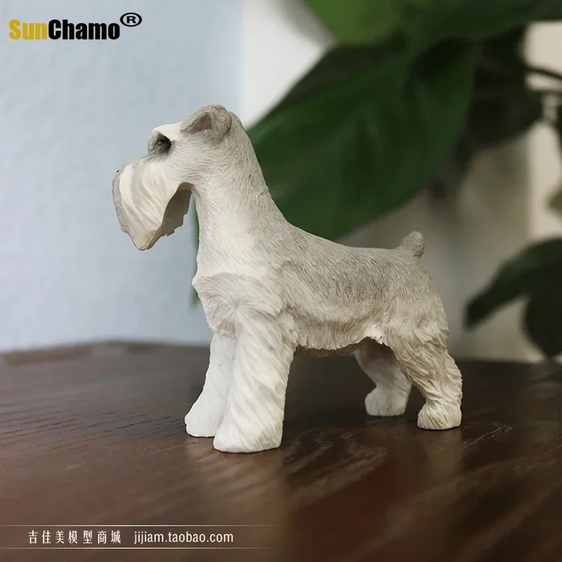 Miniature Schnauzer Imitation Dog Model Car Handicraft Furnishing Household Home Decorations Murals Crafts Ornaments Accessories