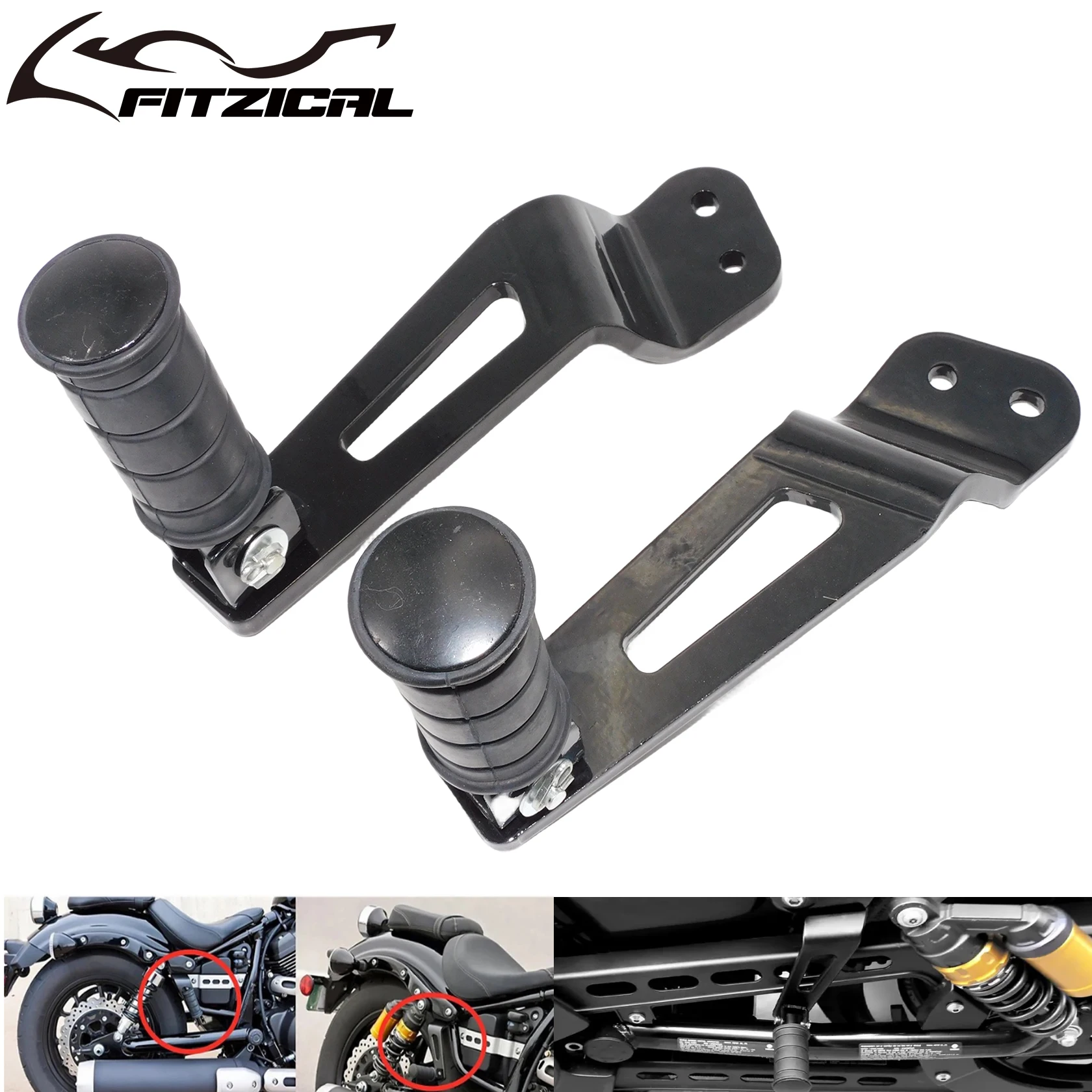 Motorcycle Rear Passenger Footpeg Black Footrests Bracket Foot Peg Pedal For Yamaha Bolt 950 XV950 XVS 950 SPEC R/C 2013-2019