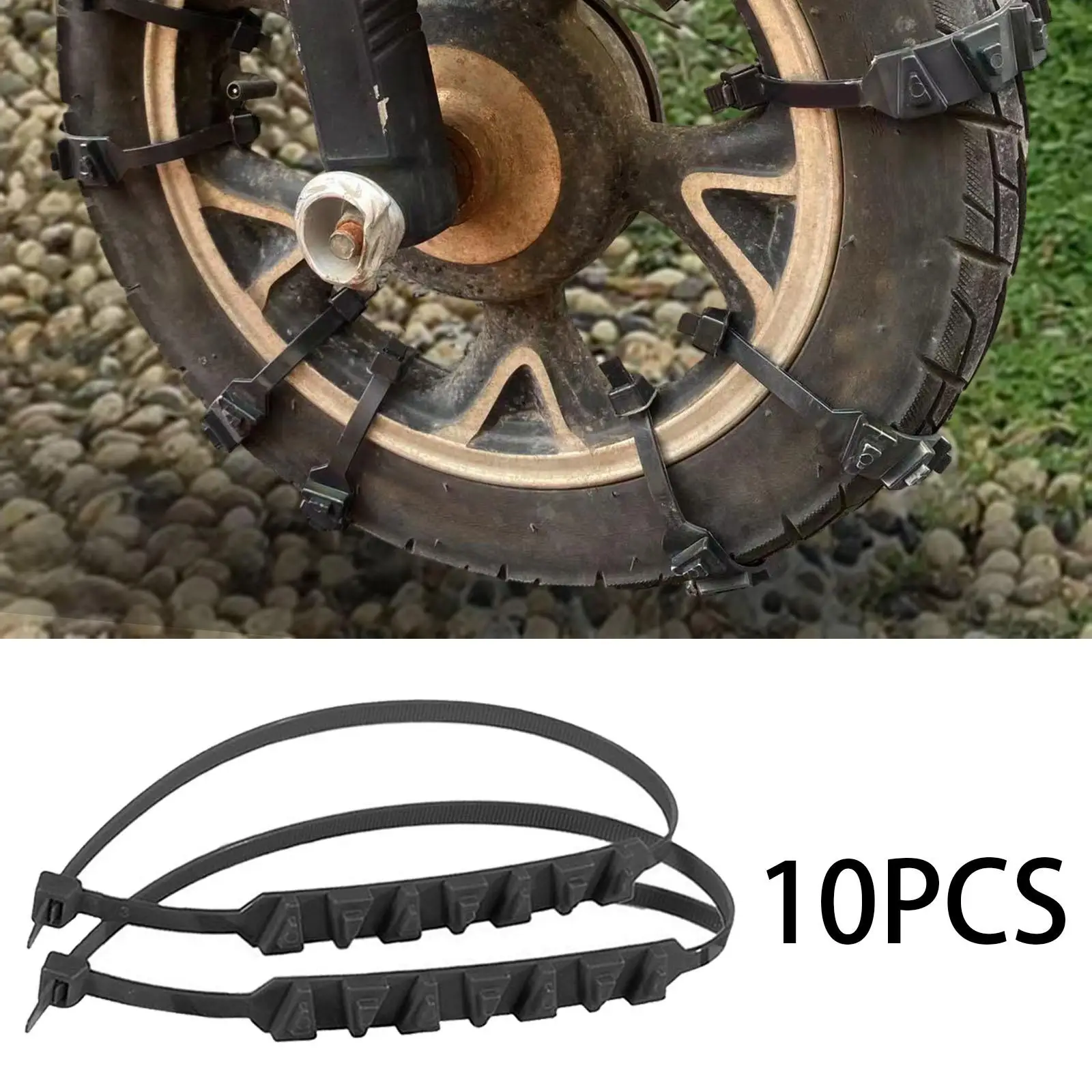 10 Pieces Snow Chains Emergency Reusable Universal for Suvs Cars Trucks