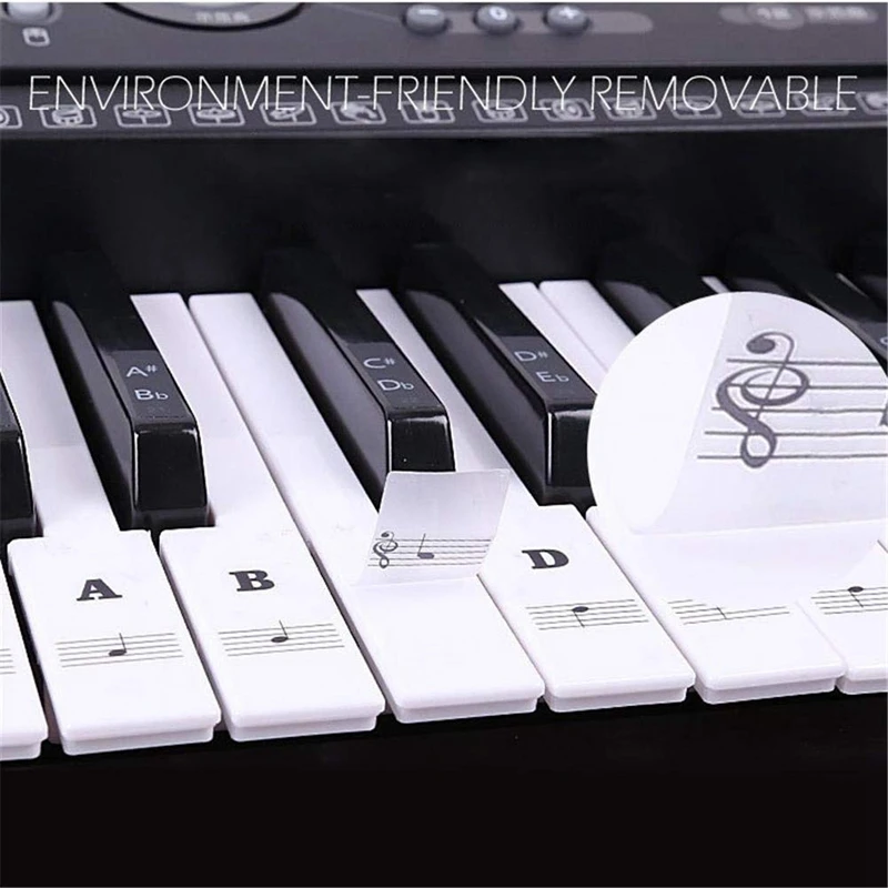 88 Keys 61 Keys 54 Keys Transparent Piano Keyboard Stickers Electronic Keyboards Stickers Tabs Musical Notes Key Stickers