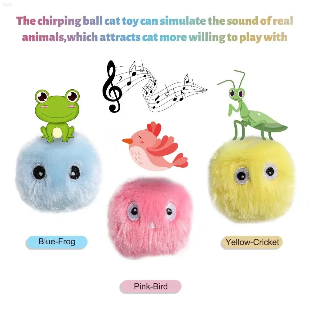 Toy Interactive Ball, Pack of 3 Toy Interactive Plush Toy Balls with Sound Simulates Real Sounds Grille Bird