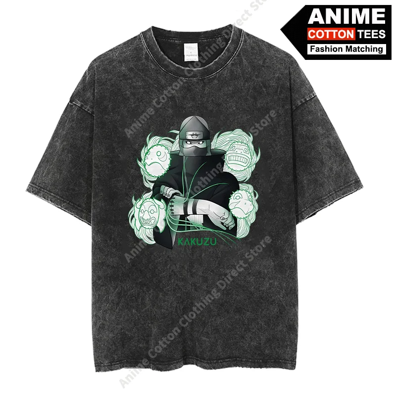 

Akatsuki Kakuzu футболка аниме периферийная одежда хлопковая промытая Винтажная Футболка оверсайз y2k Харадзюку повседневные свободные футболки унисекс