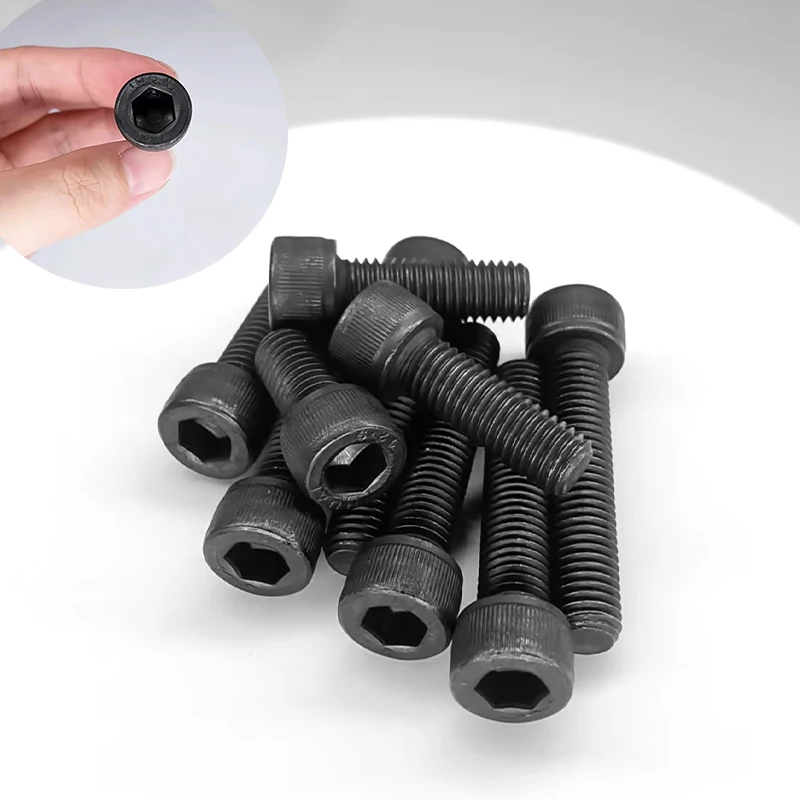 2-10pcs Hexagon Socket Head Cap Bolt Screw M10 M12 M14 M16 Black 12.9 Grade Alloy Steel Black Allen Bolts Length 16-150mm