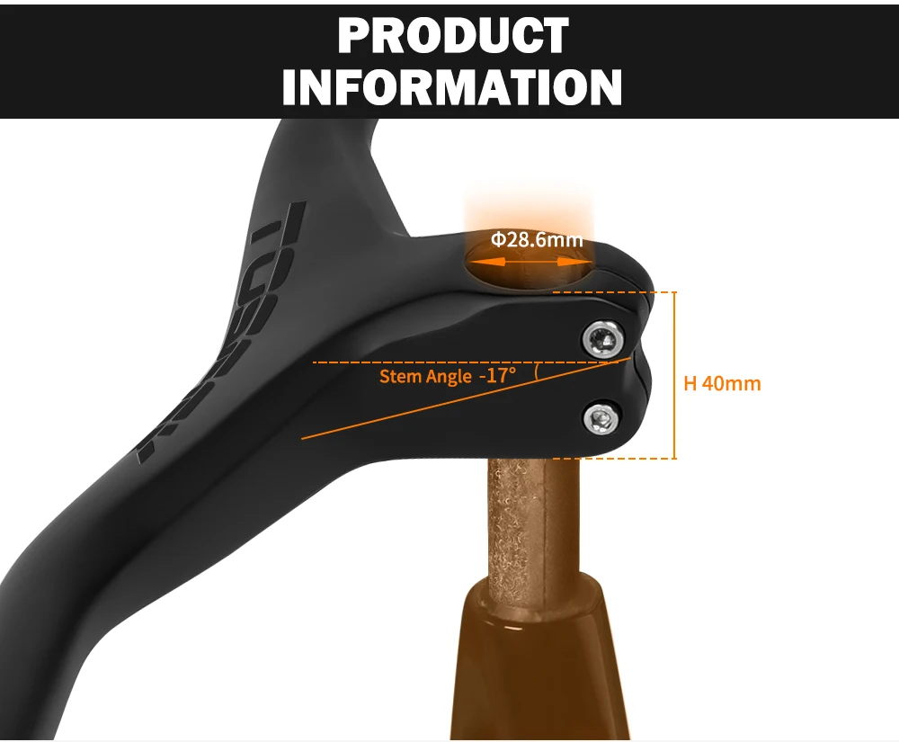 TOSEEK Mtb Handlebars And Stem 28.6mm-17Degree Carbon Integrated Handlebar For Mountain Bike 660~80070/80/90/100mm Bicycle Parts
