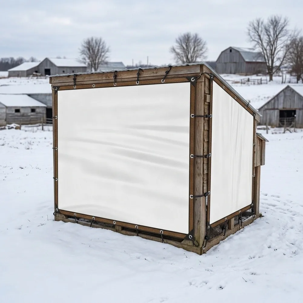 Tear Resistant Cover Winter Chicken Cover For Harsh Winter Conditions As Shown Weatherproof Design Thermal Retention Secure Fit