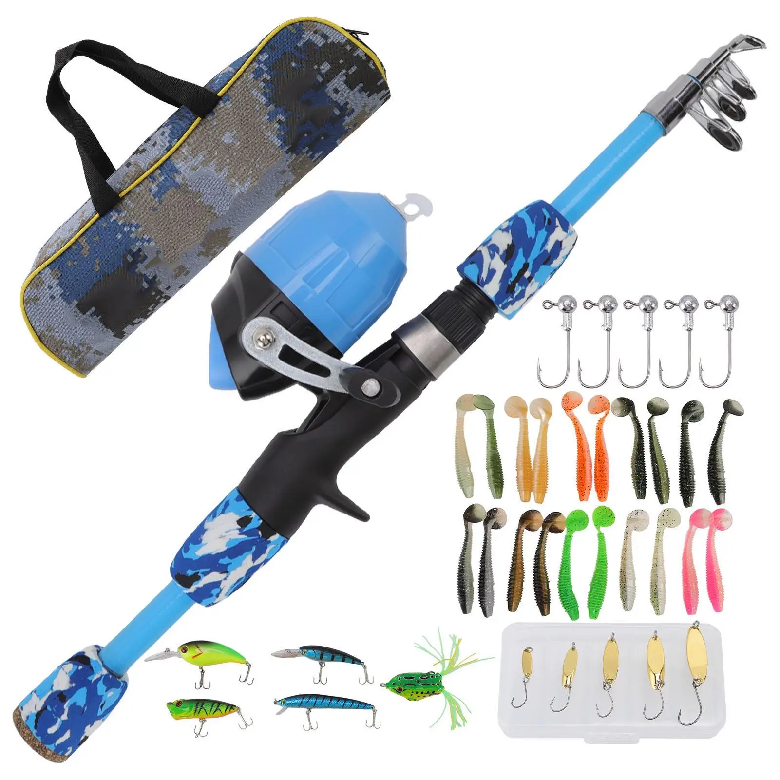 

Kids Fishing Rod Reel Combo Set Perfect for Ages for 3 to 15 Lightweight Easy Use Fishing Gear for Young Anglers