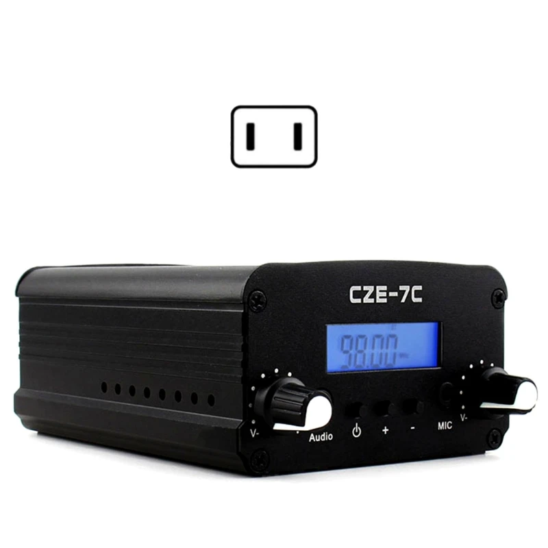 573A CZE-7C FM Transmitter 7W Wireless Broadcast Station Radio Transmission with PLL Long Distanced Auditory Entertainment