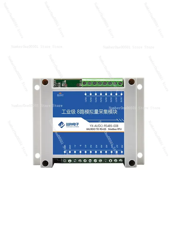 

Аналоговый 8-канальный захват сигнала 4-20mA к rs485 Modbus ток и напряжение Вход 8DO выход