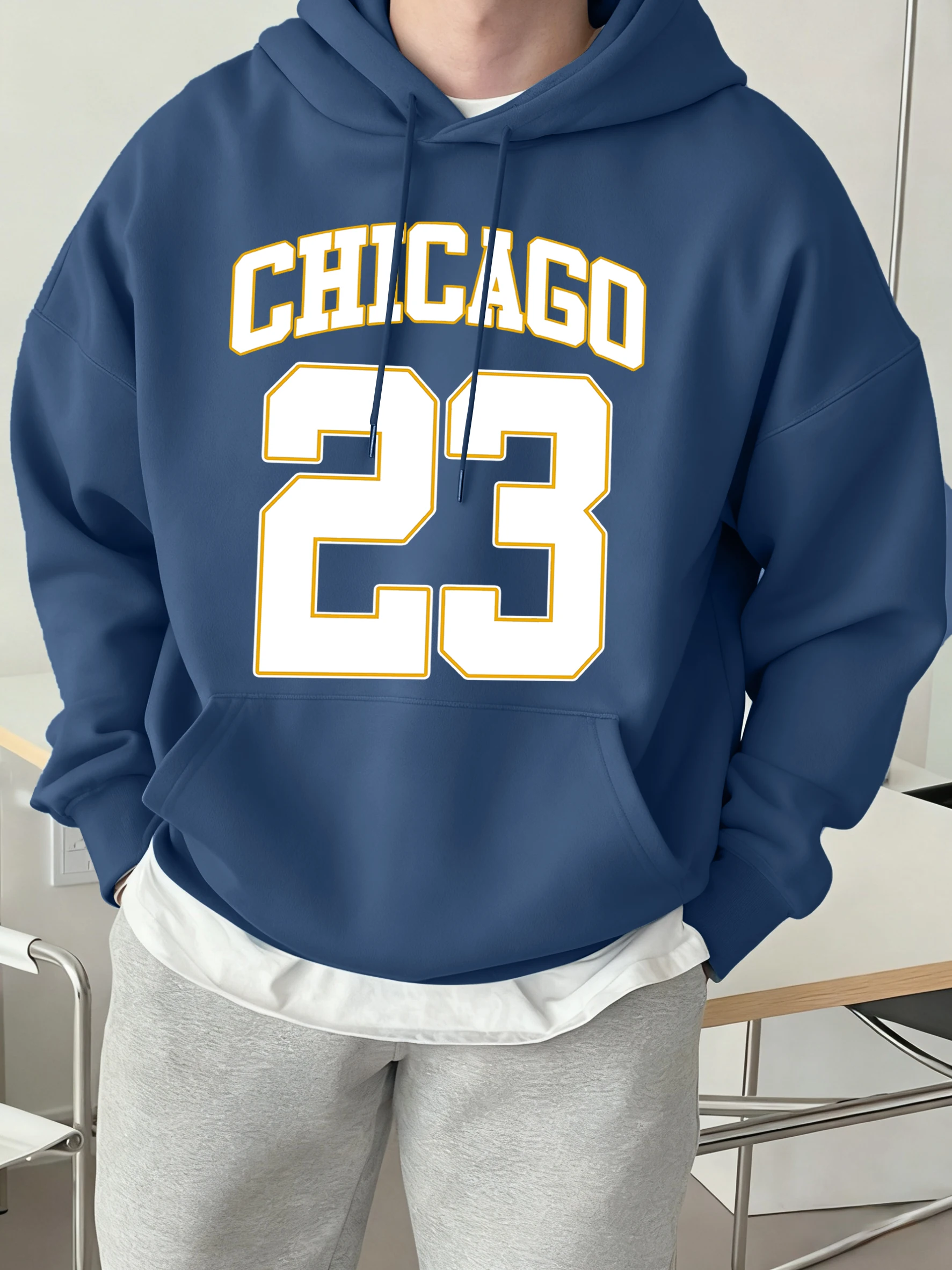 شيكاغو عدد 23 الطباعة مريح الشارع هودي الرجال عادية كل مباراة بلوزات موضة الصوف الملابس الخريف ملابس رياضية ناعمة #1