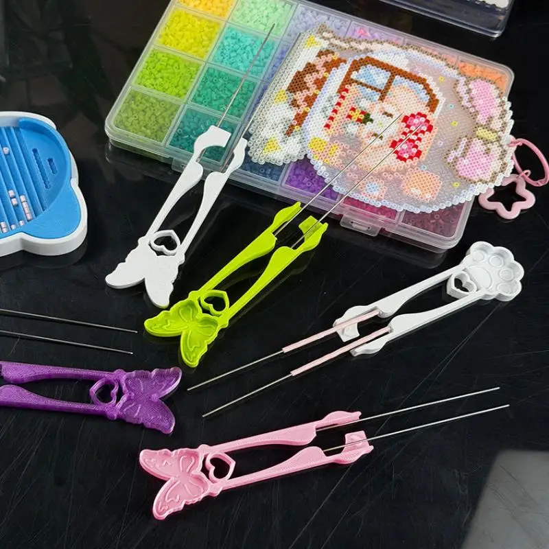 1개 DIY 다기능 콜라주 빈즈 클립 새로운 포인트 그립 콜라주 빈즈 펜 휴대용 콜라주 비즈 도구