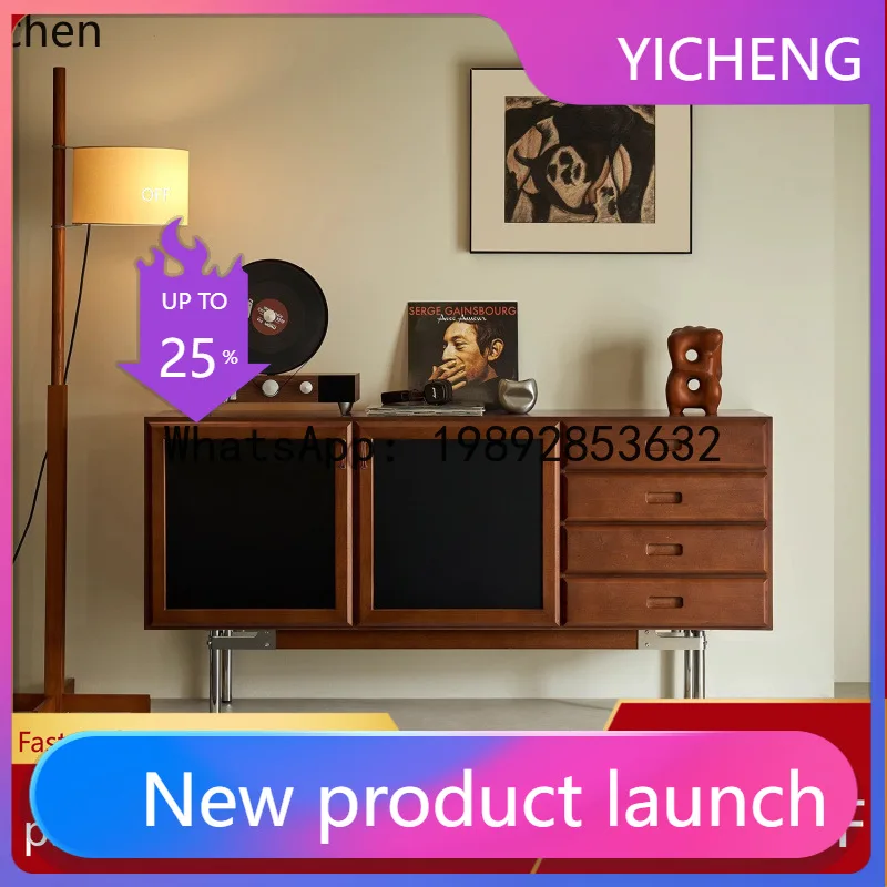 

X7 Side Cabinet Solid Wood Vintage Home Storage Chest for Living Room