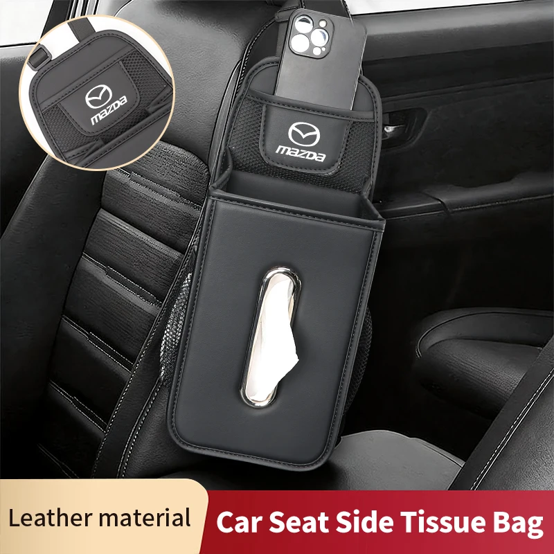 Car Seatback Tissue Box Card Holder Napkin Pouch Paper Towel Bag For Mazda 3 6 2 5 Axela Atenza Demio CX3 CX5 MX3 MX5