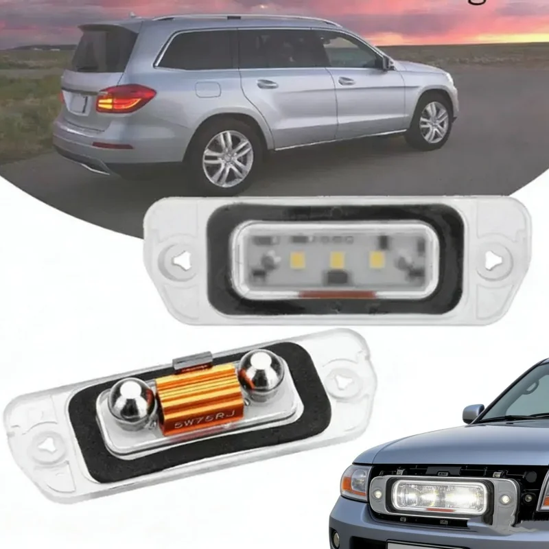 

White LED Number License Plate Light Lamps Car-Styling Number Lamps for Mercedes Benz X164 W164 W251 GL ML R Class 2005-2011
