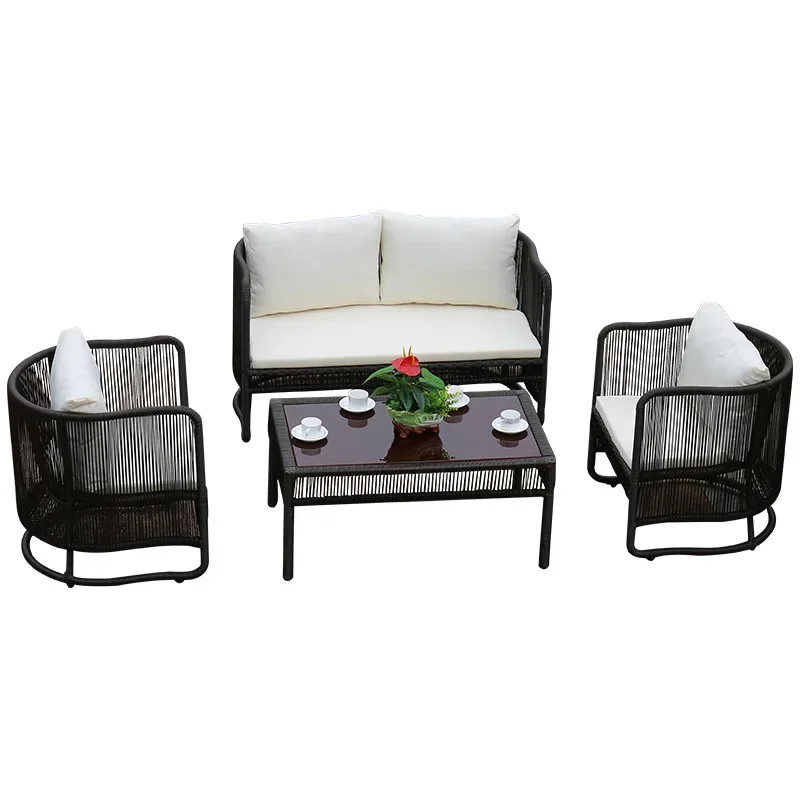 coffee table courtyard garden villa, casual simple hotel back chair, outdoor open air, balcony small table and chairs