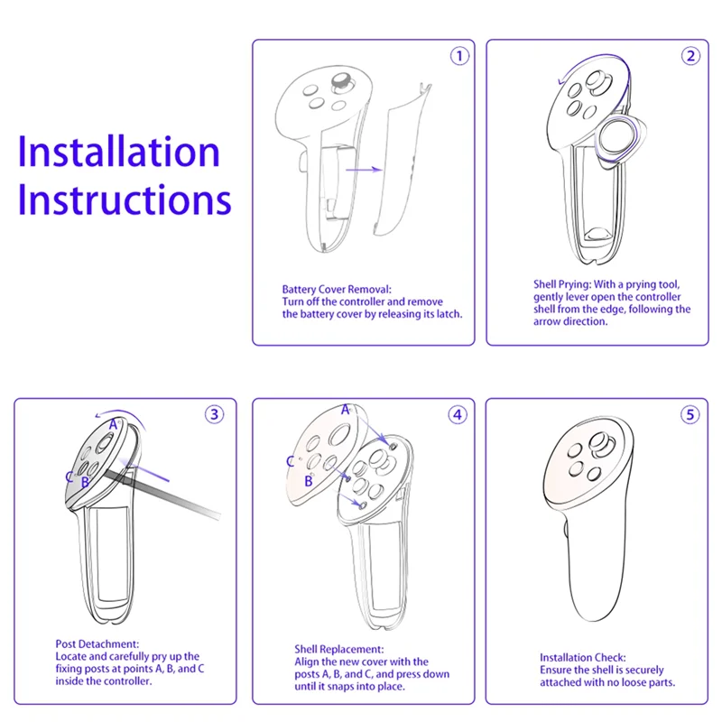 A98T VR Controller Handle Cover For Meta Quest 3 Anti-Collision Protection Cover VR Gamepad Controller Replacement Parts Silica