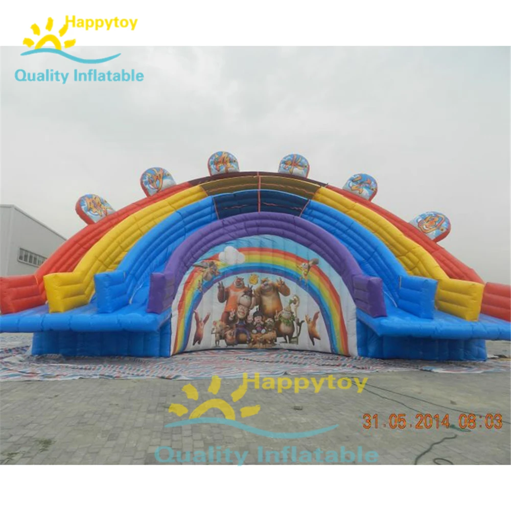 Movable Adult Water Park Rainbow Inflatable Water Slides For Pool