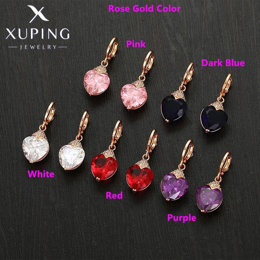 Xuping Jewelry Fashion Romantic Серьги Women Drop Earrings with Synthetic Cubic Zirconia for Valentine\'s Day Gift 27656