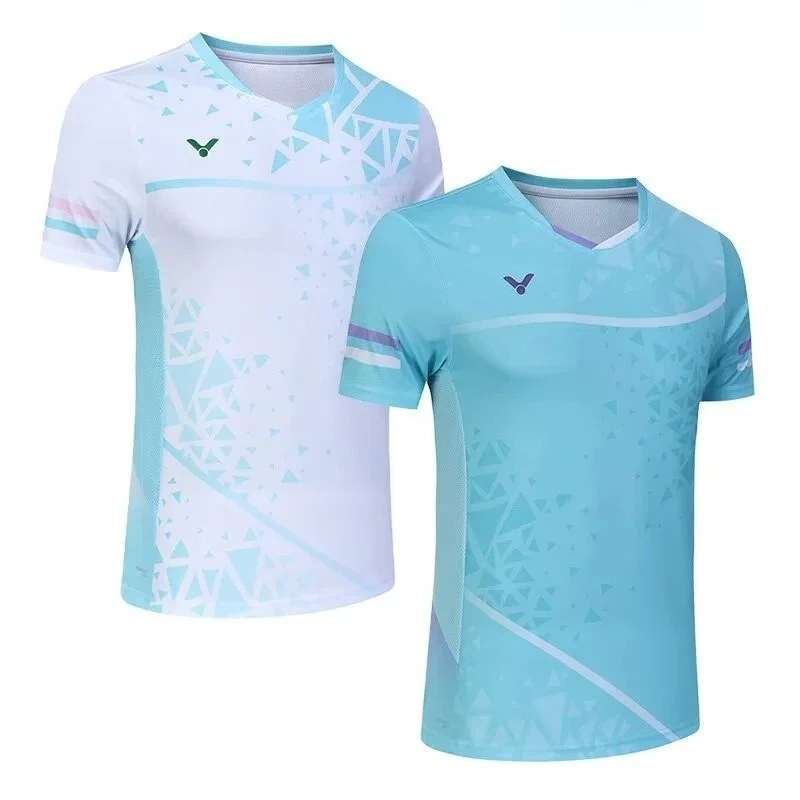 جديد للنصر الريشة الملابس مضرب الرياضة قصيرة الأكمام تي شيرت مريح للتنفس ماصة للعرق كول دائم #1