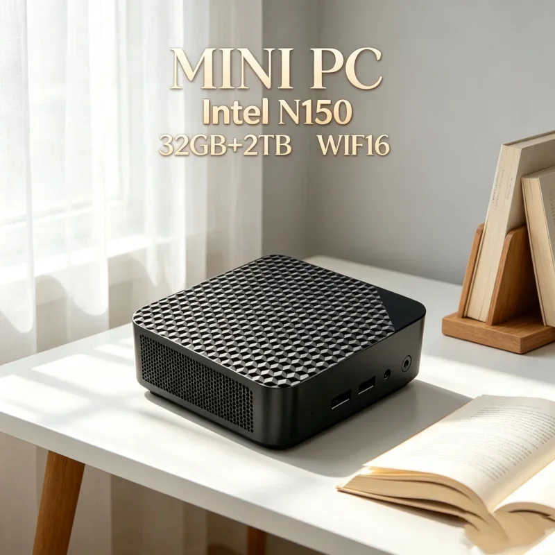 2026 Compact Core N150 MINI PC Windows 11 Smooth Touch Pocket Sized Workstation RAM 1TB SSD WIFI 6 BT5.2 4K HD Mini Gaming