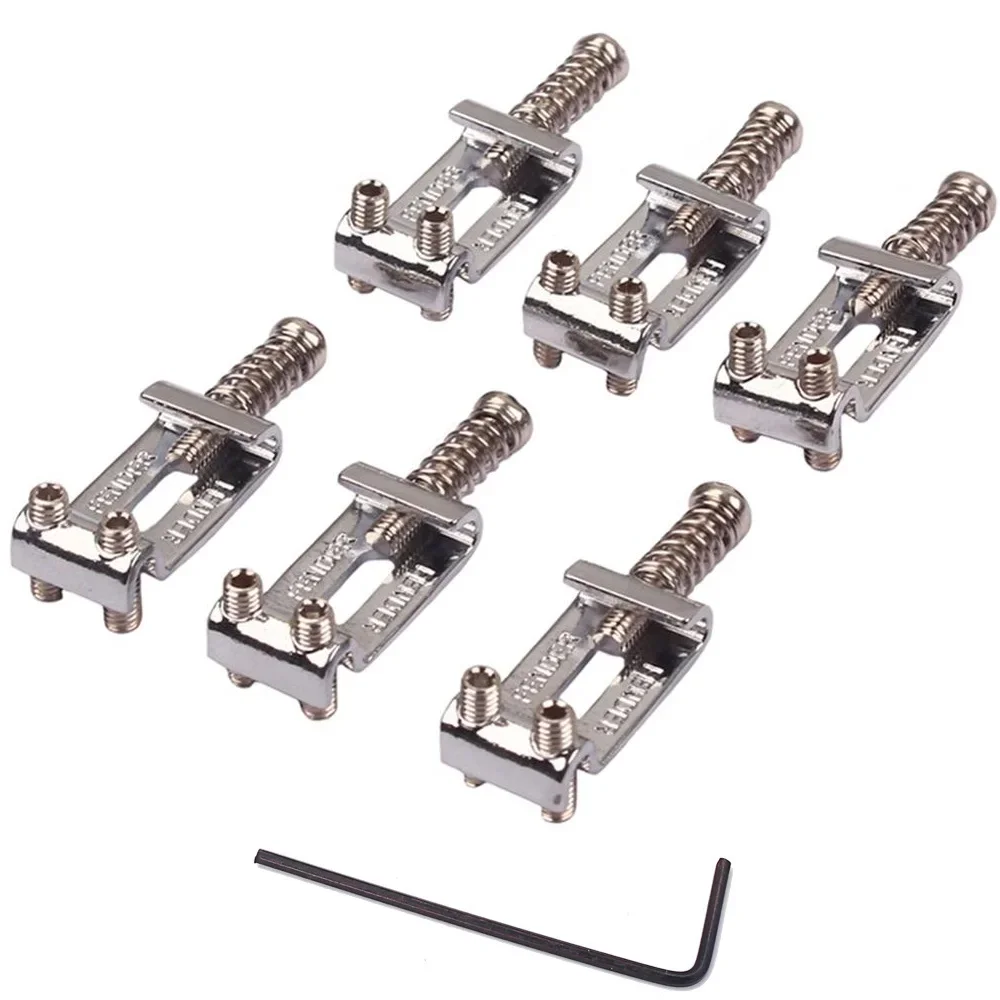 Juego de alforjas de puente de guitarra, rodillo de trémolo, para guitarra eléctrica Strat Tele Telecaster, 6 unidades