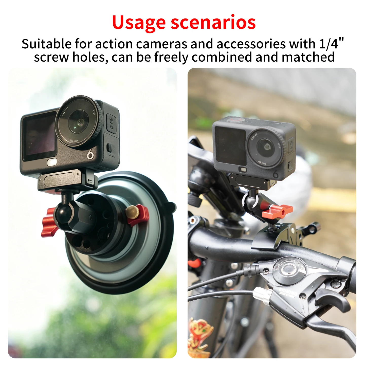 17mm Kugelkopfadapter ARRI Positionierungs-Aluminiumhalterung 1/4 Zoll Schraube für Gopro 13 Insta360 X5 DJI Actionkamera Magic Arm Handyhalterung – Detail 8