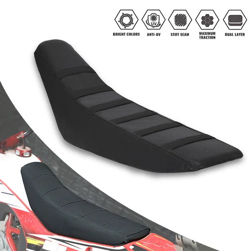 Imagen 1 del producto Accesorios para motocicleta, funda de asiento suave con pinza Universal, resistente al agua para KTM, HONDA, Dirt Bike, bicicleta eléctrica todoterreno