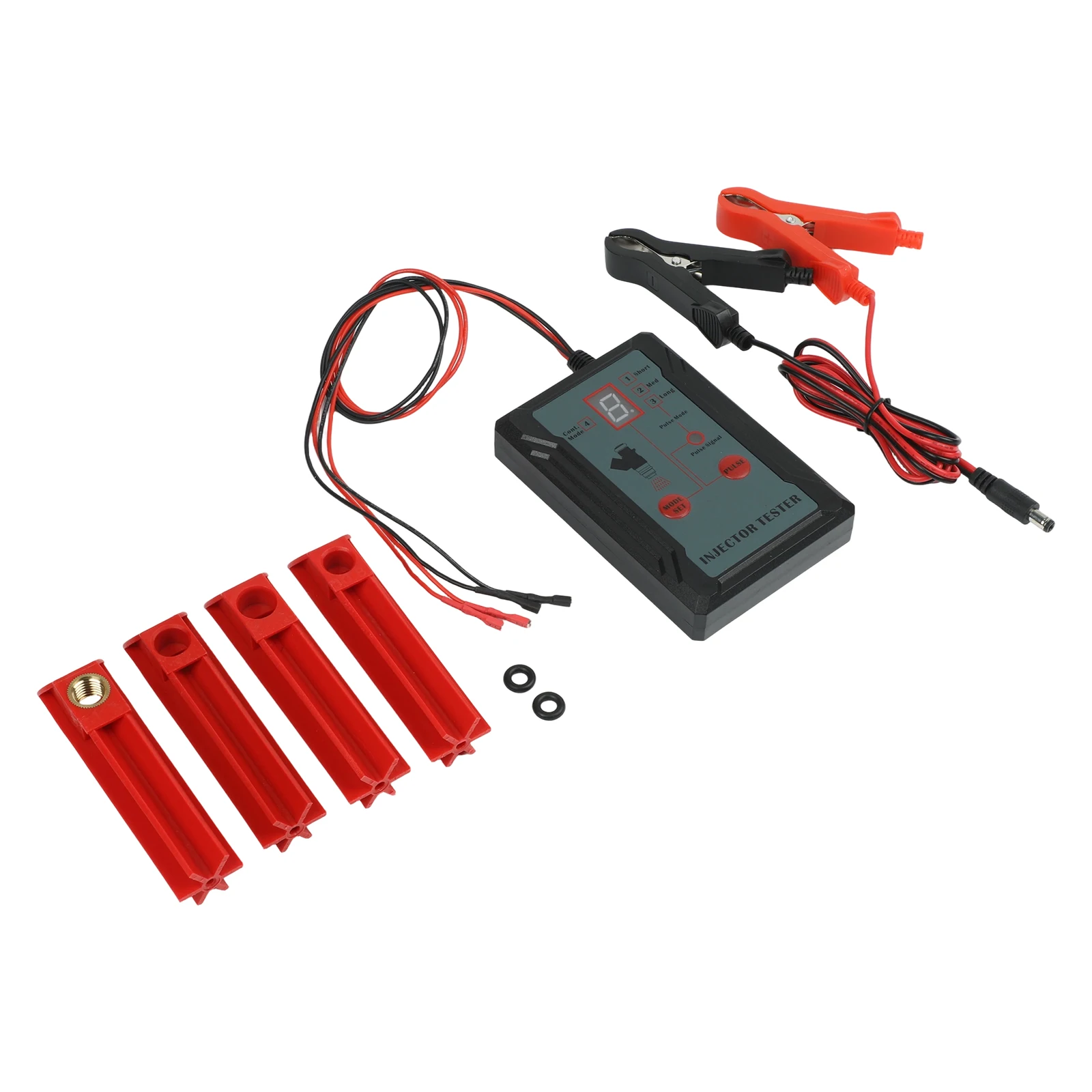 Automotive Fuel Injector Tester with Dual Channel Support 8 Pulse Modes and 4 Adapters for Comprehensive Fuel Injection Testing