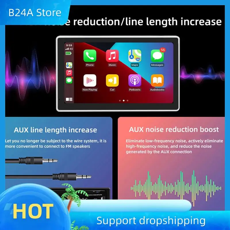 

B24A 7 Inch Wireless Car Recorder For CARPLAY Casting Screen AUX Output Android Auto HD 4K 1440P Dual Lens Car Recorder