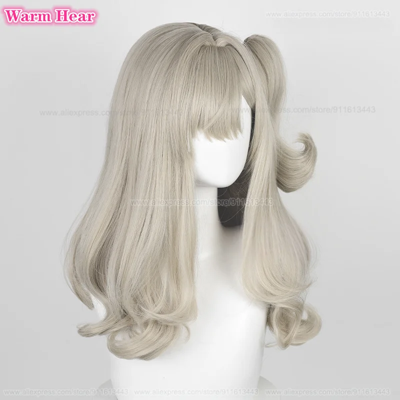 New! Matilda Bouanich Cosplay Wig Game Long 55cm Light Gray Gold Curly Hair Cosplay Anime Wig Heat Resistant Hair