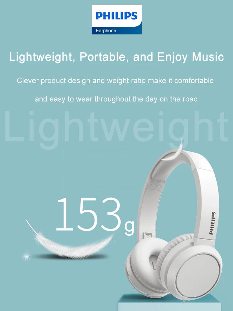 فيليبس TAH4105 سماعات رأس سلكية هاي فاي ستيريو HD دعوة سماعة مع ميكروفون مناسبة للتعلم عبر الإنترنت وسماعات رياضية خارجية #5
