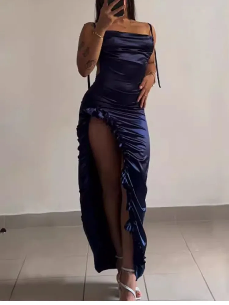 

2026 Women's Fashion New Style Elegant High Waist Dress Summer High-end Y2K Sexy Hot Girl Strappy Strap Backless Dresses