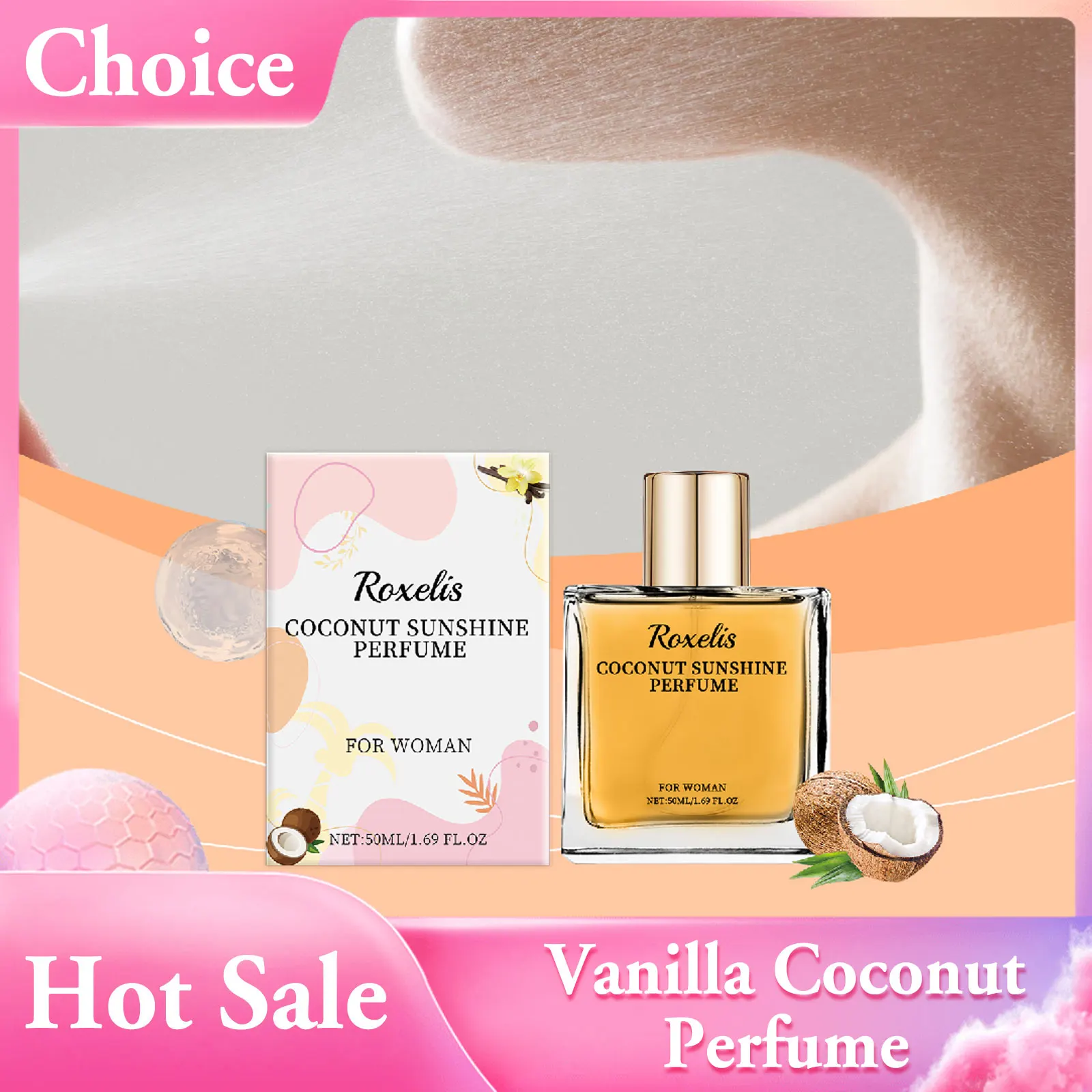 

Vanilla Coconut Perfume Unique Charming Quiet Mild Style Not Irritating Durable Fragrance Any Age Occasion Elegant Women Perfume