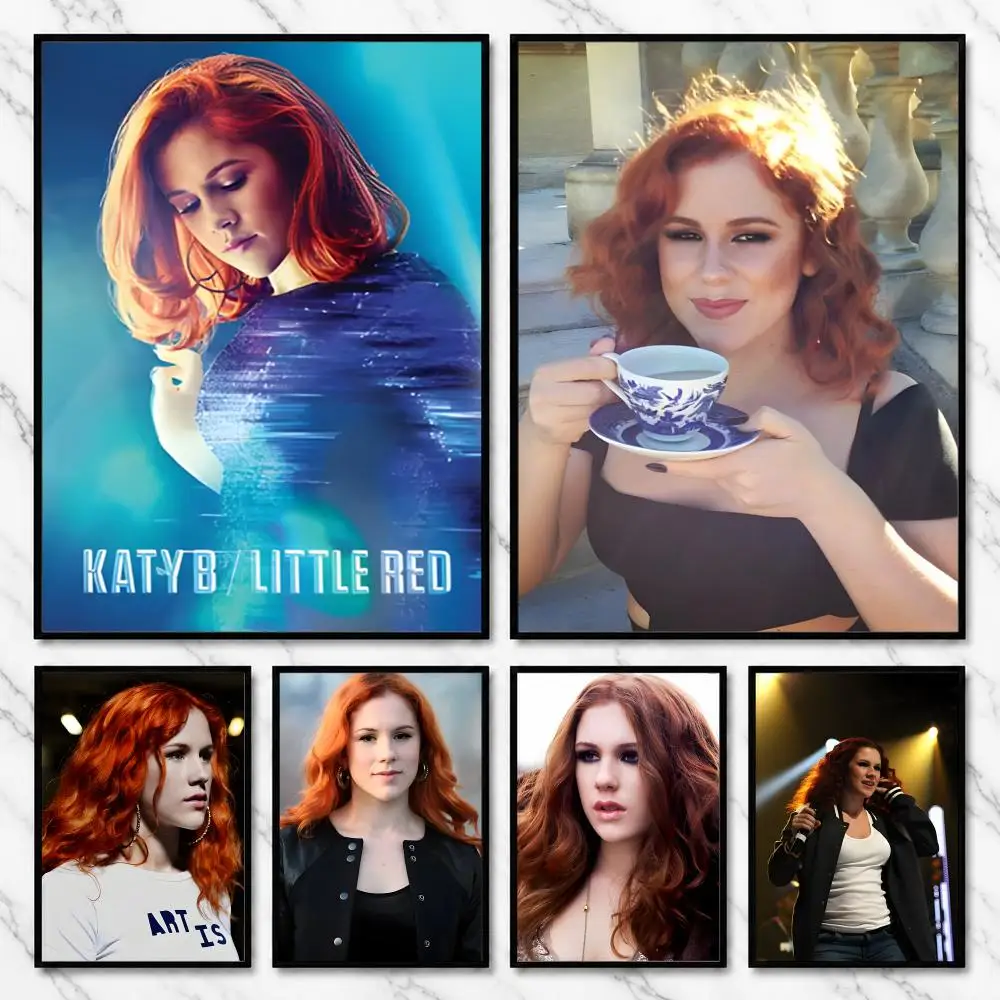 Katy B UK Garage Singer Electronic Dance Music Style Poster Modern Self Adhesive Wall Art Prints for Bedroom Living Room