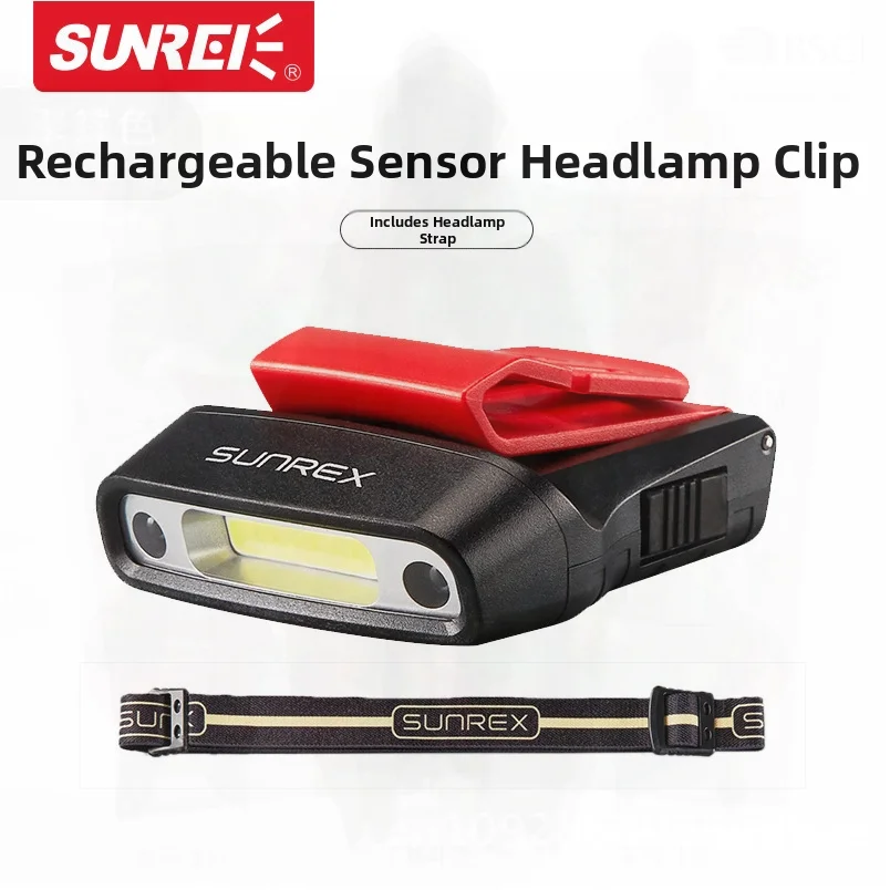 sanlux-充電式-led-ヘッドライト-ハット-クリップ-ライト-ライトセンサー付き-夜釣りやアウトドアアドベンチャー用-防水