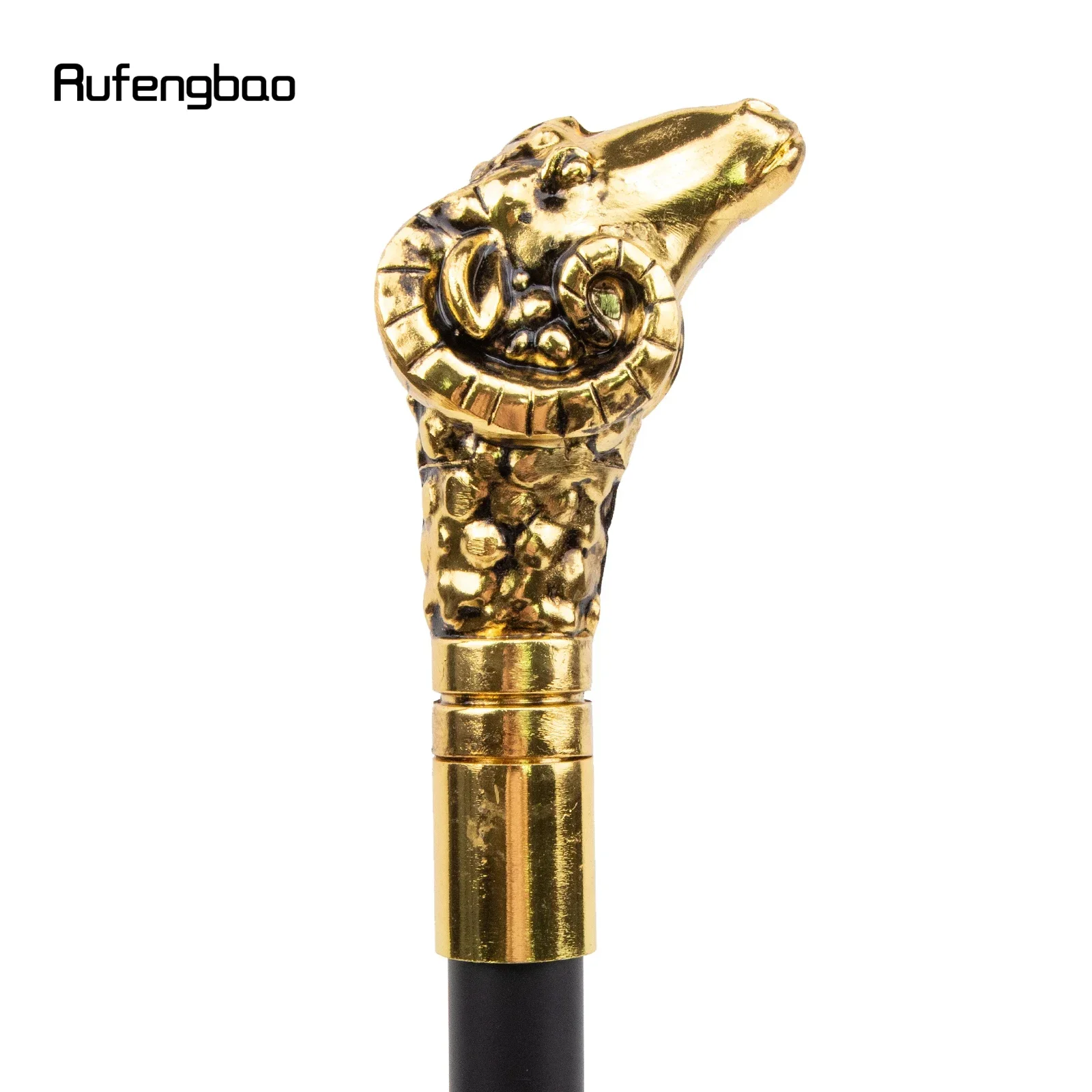 الذهبي الماعز الأغنام الفاخرة عصا للمشي حفلة موضة أنيقة عصا للمشي الزخرفية Cospaly قصب مقبض Crosier 90 سنتيمتر