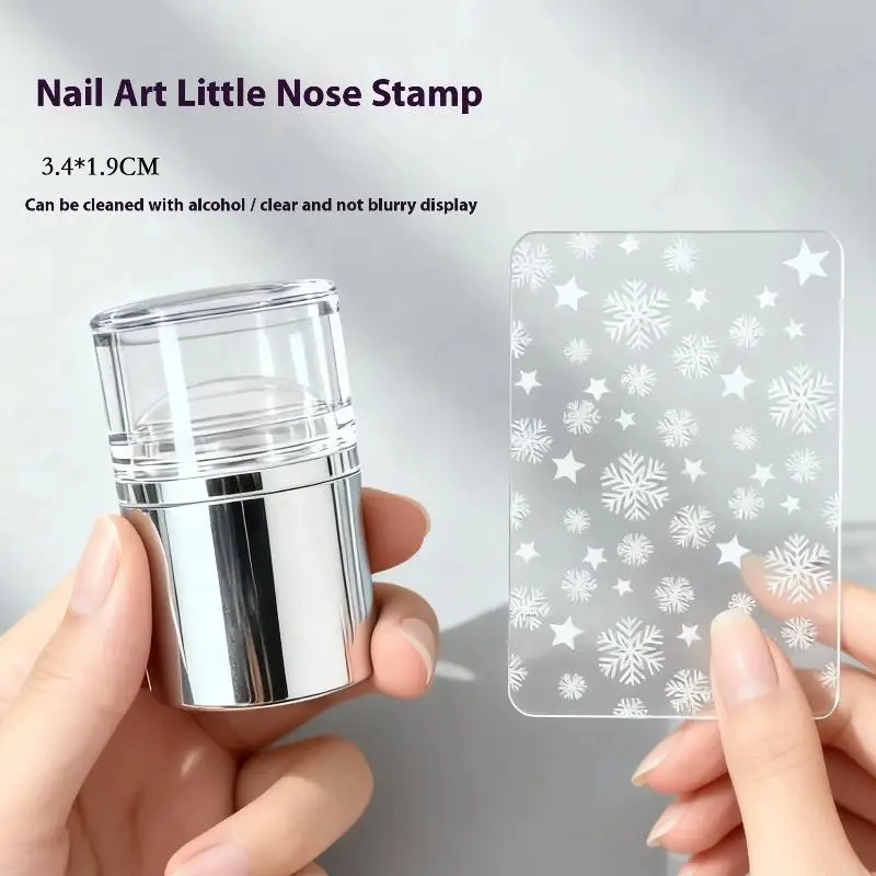 Transparent Mini Nail Seal With Scraper Nails Stamp Template Manicure Design Polish Stencil Nail Art Mold Manicure Tool