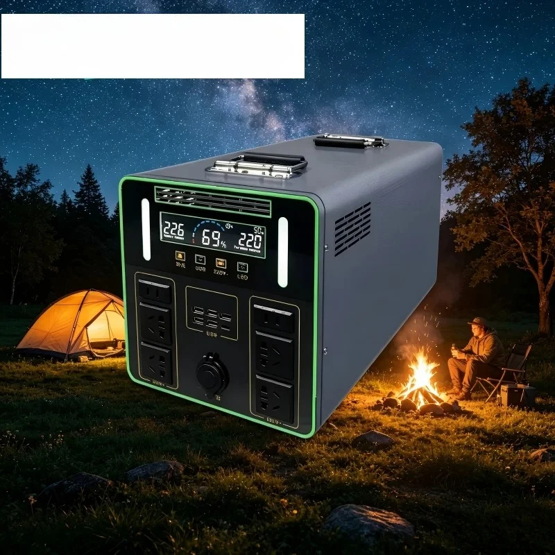 

1500W 60/80Ah Portable Solar Power Station Pure Sine Wave MPPT Type-C Flashlight Car Outdoor Emergency Generator