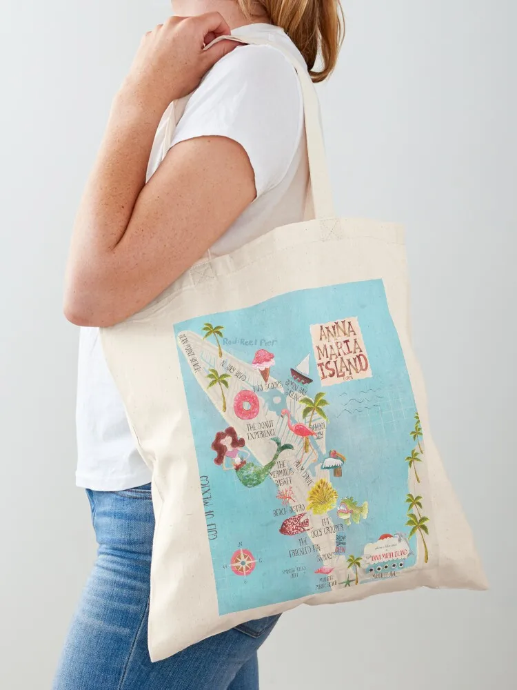 

Anna Maria Island Florida//custom island map design and pattern Tote Bag Cloth bag bags woman 2025 tote bag custom