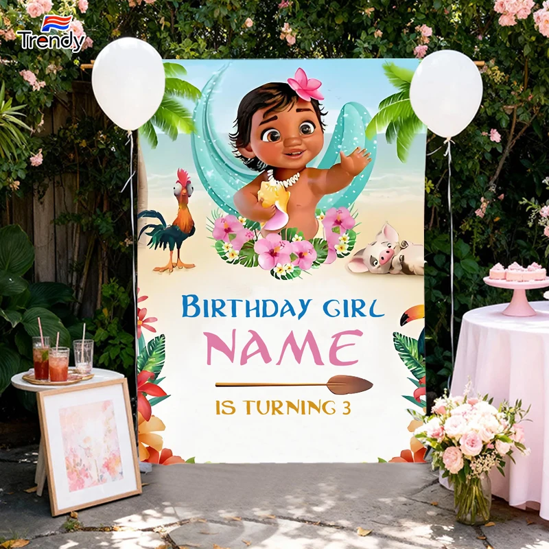 Girl Birthday Decorations Kids Birthday Baby Banner Party Custom Background Girls 3rd Birthday Backdrop 2nd 1st Birthday Banners