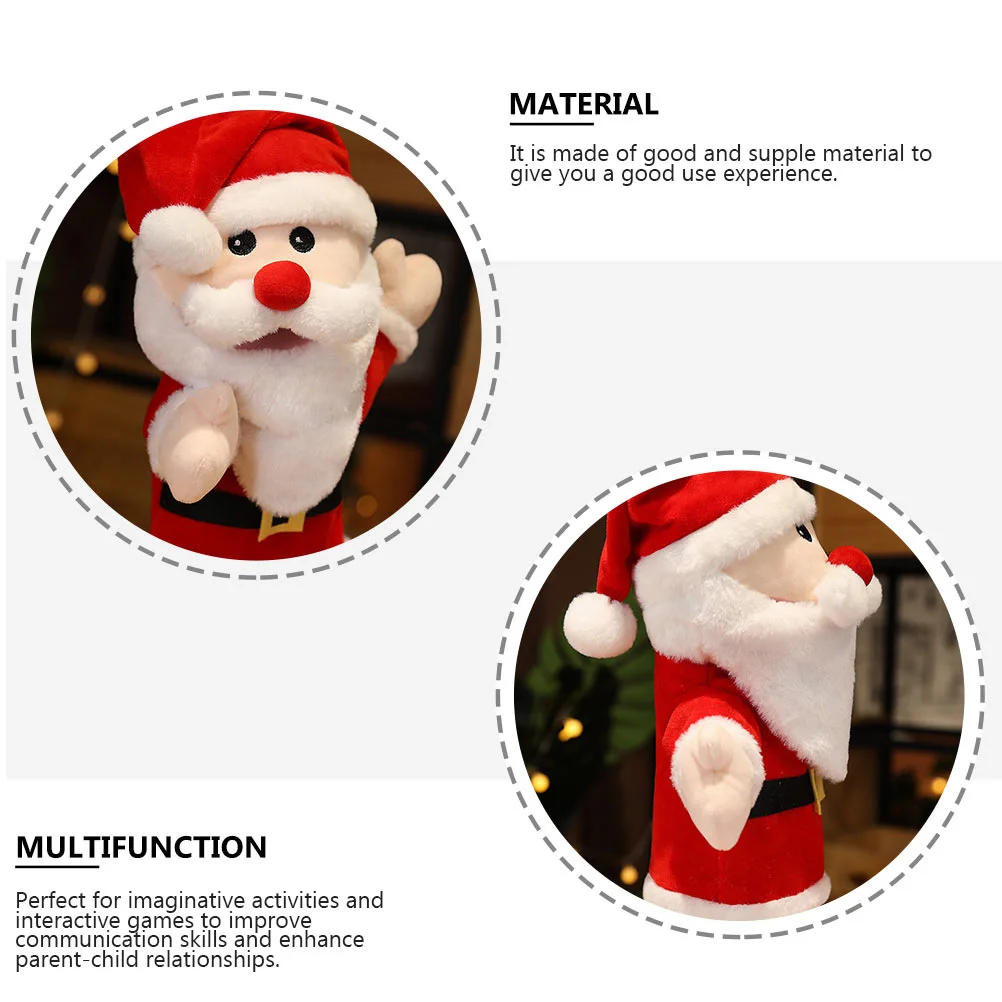 Marioneta de mano animada de Papá Noel, juguetes para bebés, juguete temático navideño, animales de peluche para niños