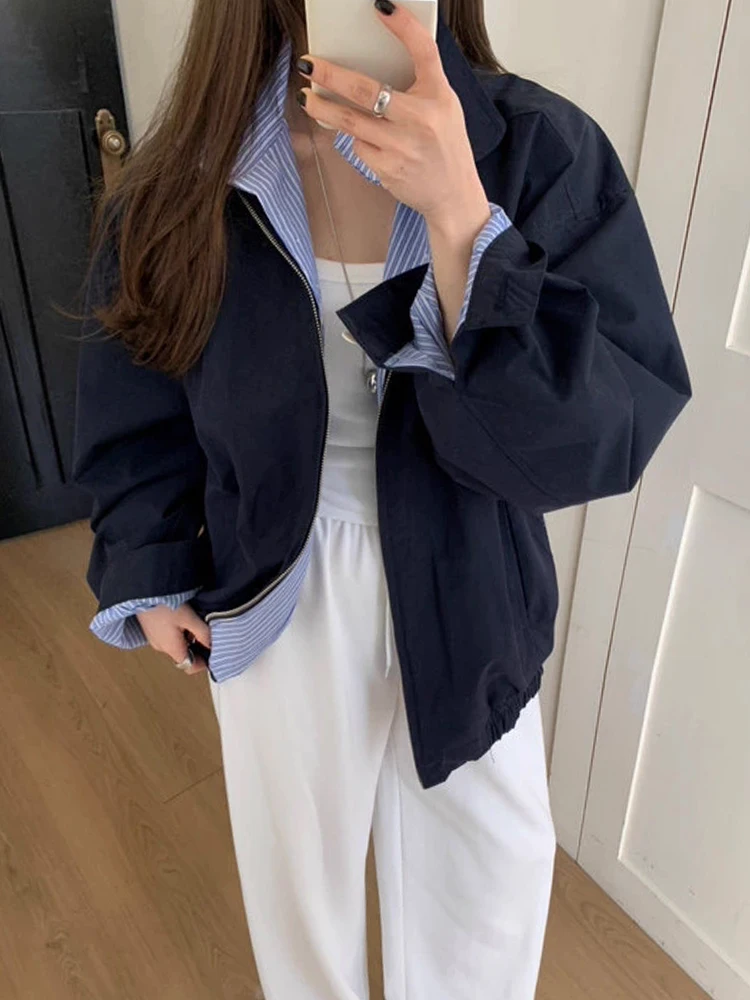 

Chic Autumnal Plaid Design Loose Casual Long Sve Jaet Coat Vintage Collar Inner id Pattern Women's Commute Sle Outer...