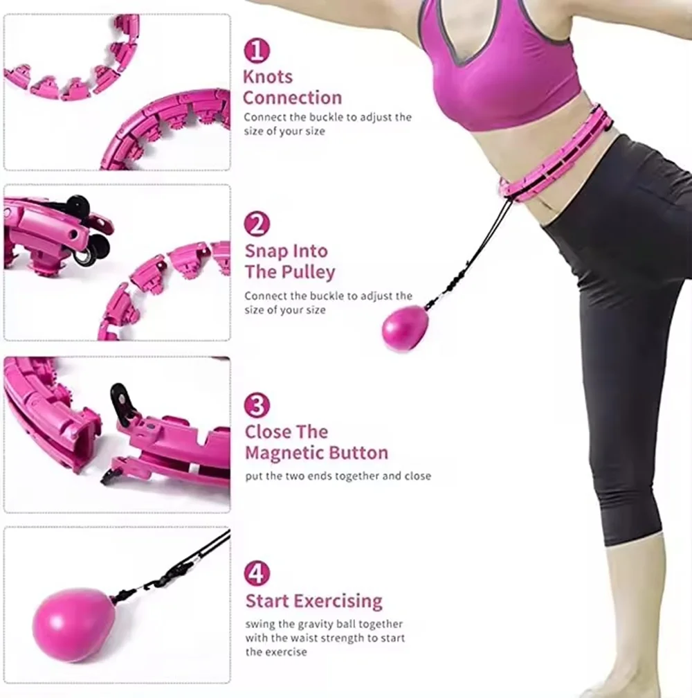 Adults Exercise Slimming Smart Weighted Detachable Hula Ring Intelligent Women Massage Hoola Hoop Fitness With Counter