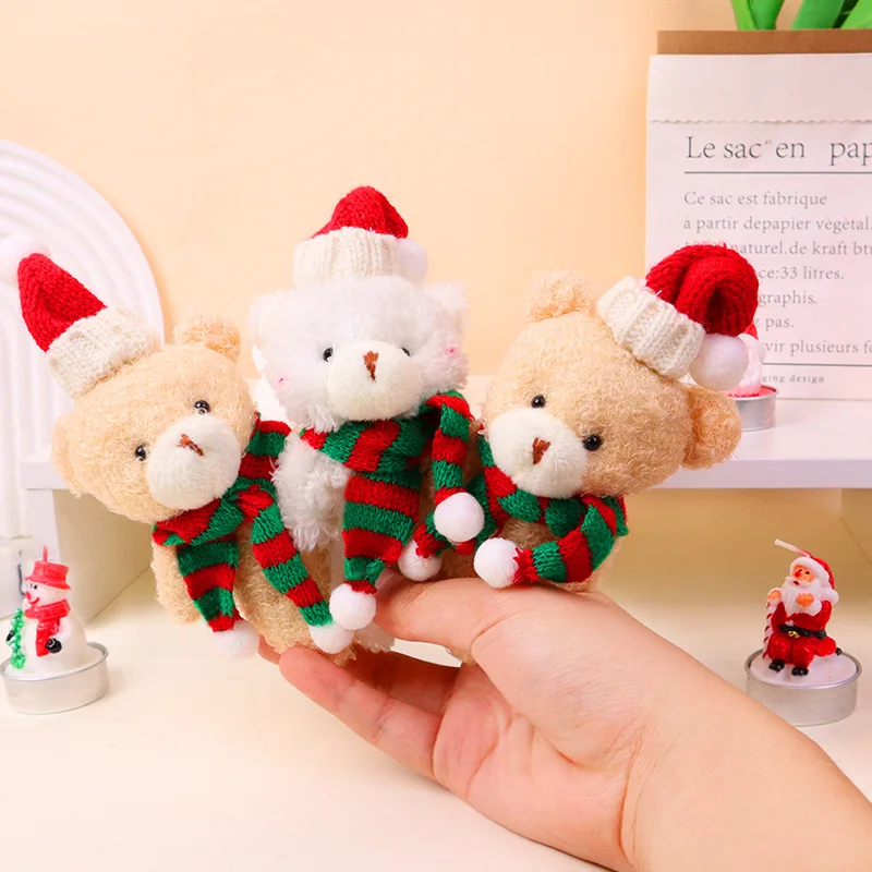 Plush Bear Doll Christmas Tree Plush Keychains Soft Mini Bear Cute Plush Bear Kids Christmas Gift Xmas Home Decoration Xmas Tree