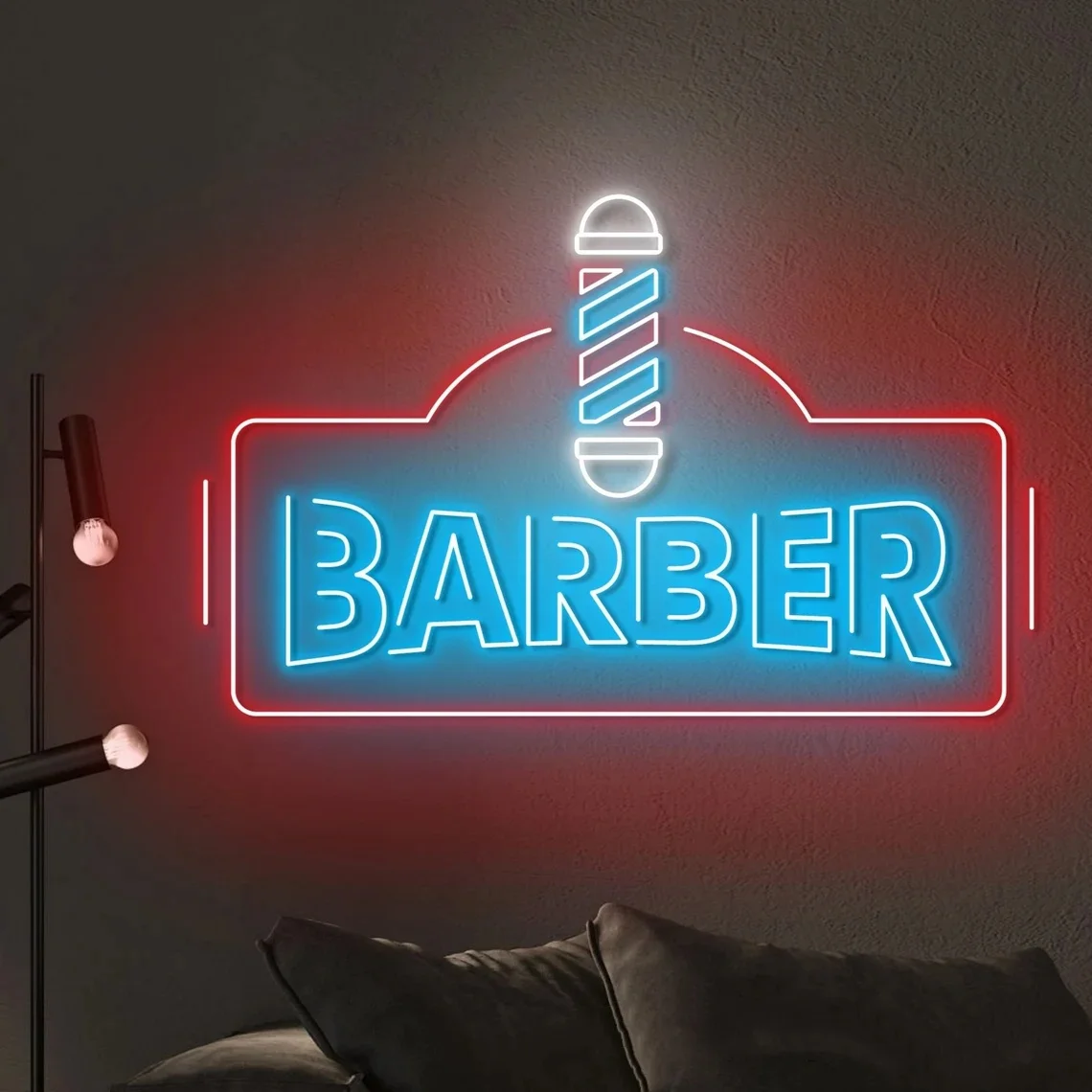 Barber Neon Sign Barber Shop Sign  Barber Logo Wall Art Store Shop Wall Decor Home Wall Sign