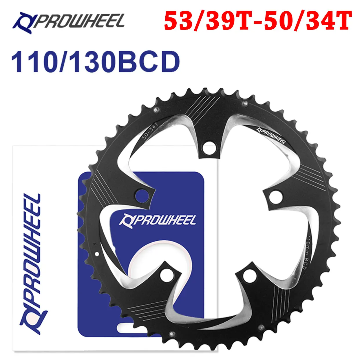 Prowheel bici da strada corona 110 BCD 50T 34T corona per bicicletta 130 BCD Speed Bike Stars 53T 39T catena per bicicletta ruota parti di ciclismo