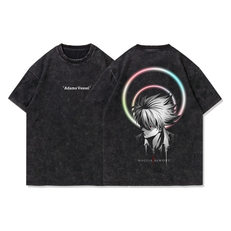 

Japanese Anime Eva UNit-13 Graphic T-shirt Man Summer Y2k Clothes Short Sleeved Tee Women Vintage Washed Casual Gym Clothing Top