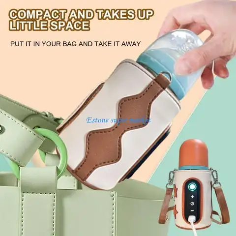 090B Baby Bottle Thermal Bag with LCD Screen Convenient USB Baby Bottle Warmer Case
