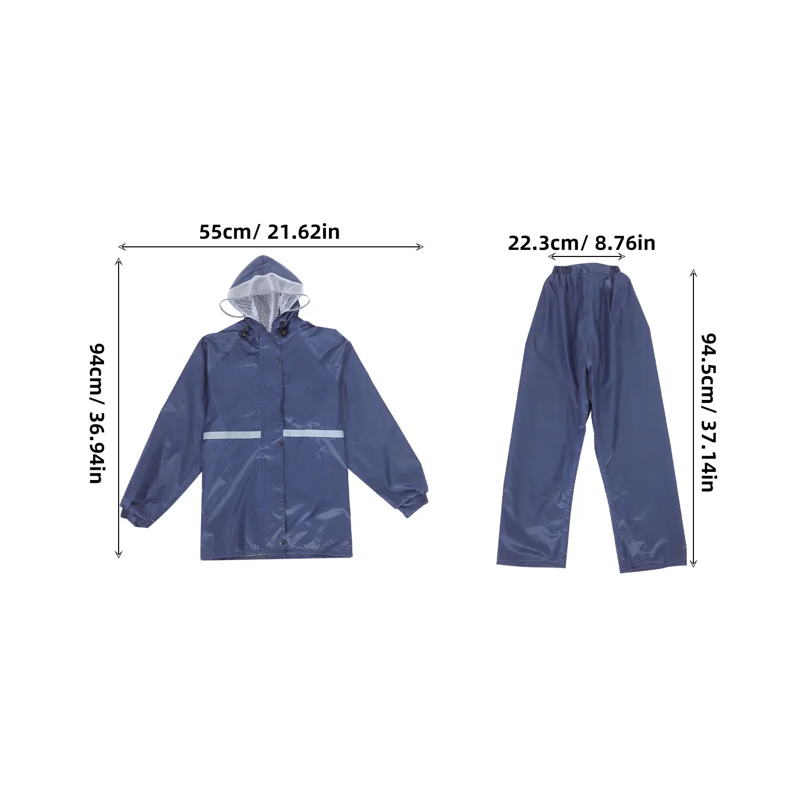 Reflective Double Layer Rain Suit Motorcycle Bicycle Unisex Adult Waterproof Raincoat and Rain Pants Outdoor Night Safety