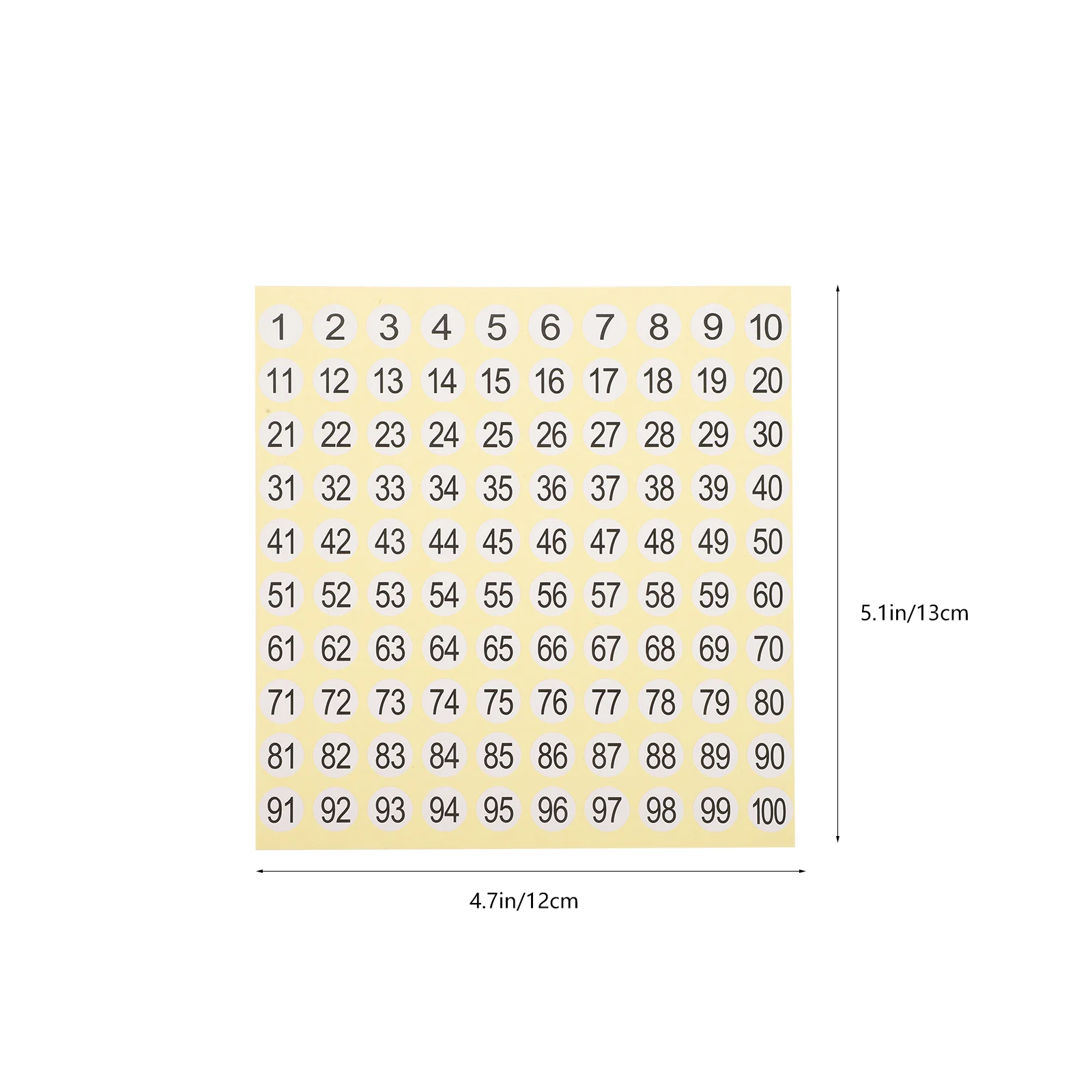 15 Sheets Self-adhesive Stickers Number Labels Numbers Multipurpose Numbered 1-100 Coated Paper Small