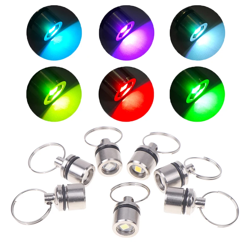 2pcs Mini LED Light Key Chain Luminated Keyring Pendant Colorful Mini Electronic Light Keyring Flashlight Lamp Keychain